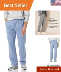 Men's Big & Tall Fleece Sweatpants - Everyday Comfort with Open Bottom Design - Picture 1 of 7