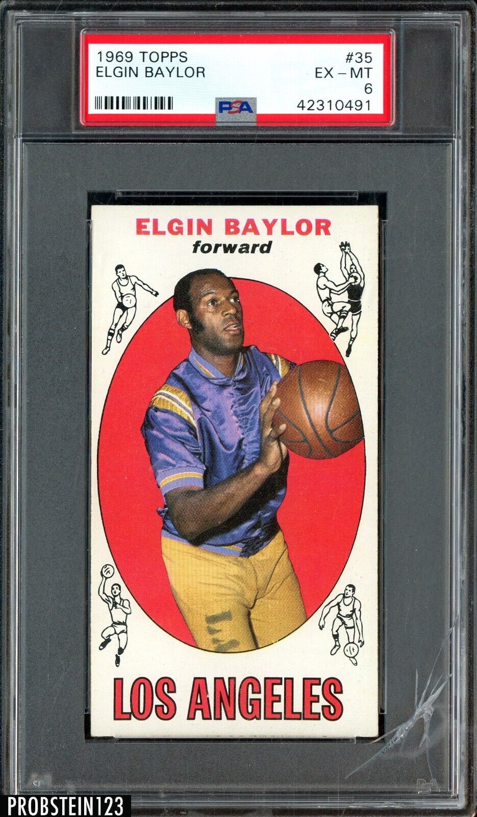 1969 Topps Basketball #35 Elgin Baylor Los Angeles Lakers HOF PSA 6 EX-MT