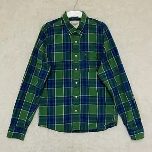Abercrombie & Fitch Mens Shirt XXL Green Plaid Muscle Button Up Long Sleeve - Picture 1 of 10