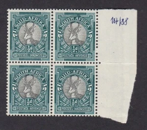 Sudáfrica 1947/54 KGVI 1⁄2d SG114 bloque súper VARIEDAD - ver descripción - Imagen 1 de 3
