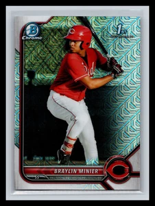 ⚾BRAYLIN MINIER 2022 1ST BOWMAN CHROME MOJO REFRACTOR HOLO RC # 93 - Picture 1 of 2