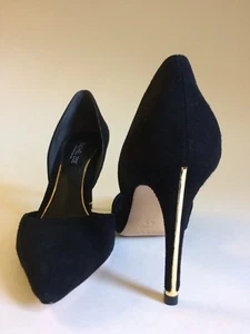 New Rachel Zoe Women's Suede d'Orsay Pointed Toe High Heels Shoes Black Sz 5.5 M - Picture 1 of 11