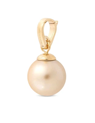 MAJORICA AUTENTICO CIONDOLO ARGENTO 925 pl ORO PERLA CHAMPAGNE maiorca mallorca - Immagine 1 di 4