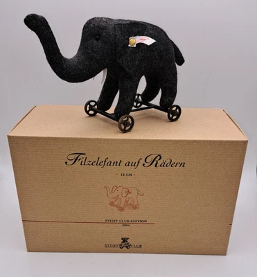 Steiff Filzelefant auf Rädern 420412 Club Edition 2004 12cm K/F OVP - Bild 1 von 4