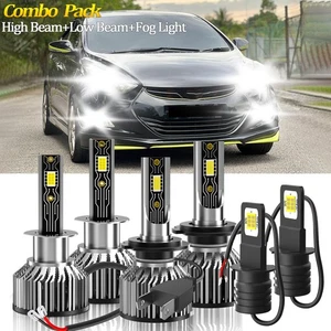 For Hyundai Elantra 2001 2002 2003 Combo 6500K LED Headlight Bulbs Fog Light Kit - Picture 1 of 11
