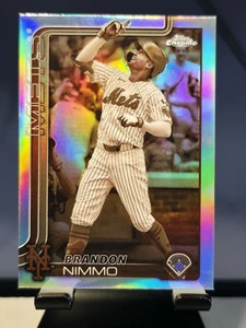 2025 Topps cromo Brandon Nimmo refractor sepia #280 Mets - Imagen 1 de 2