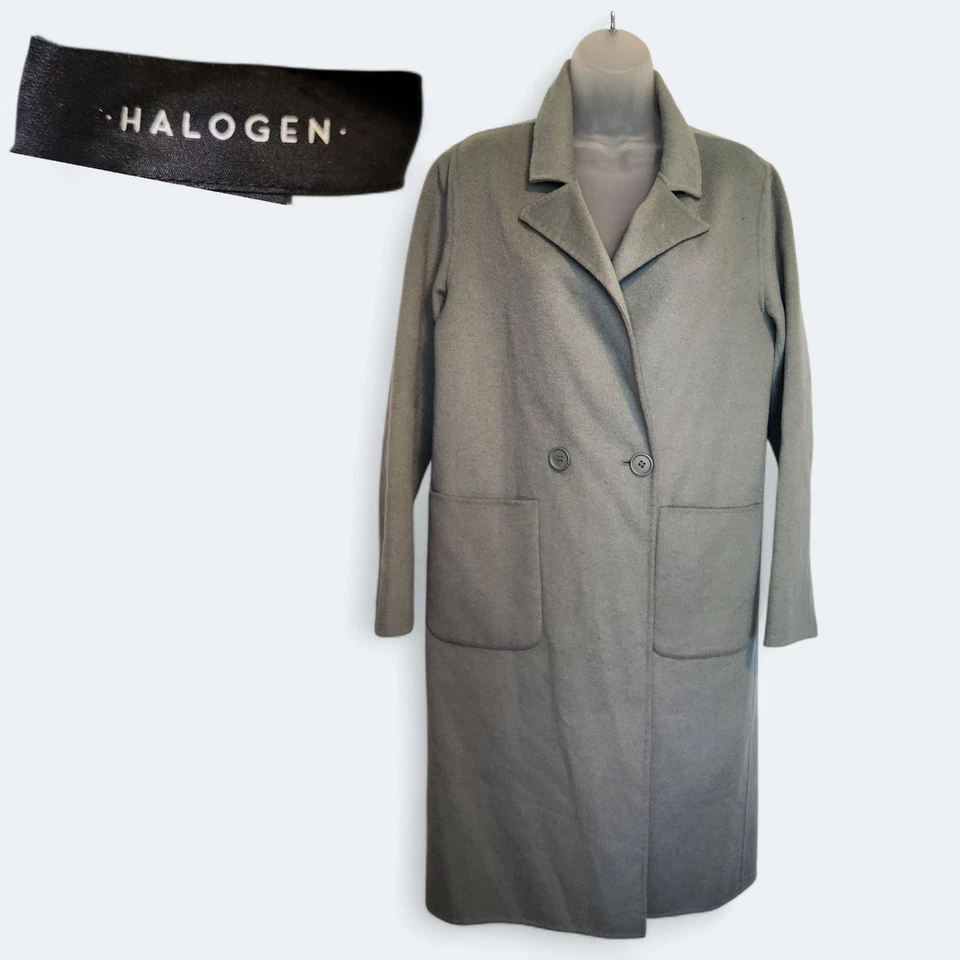 Halogen Nordstrom Double Face Wool Coat Long Soft Seafoam Green Size Small - Image 1 of 4