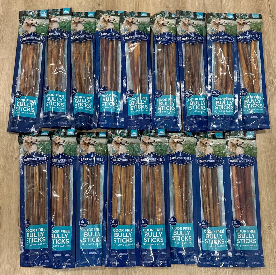 (12) BARKWORTHIES 12 «Bully палочки для собак 36 палочки общий запах бесплатно совершенно новый - Изображение 1 из 1