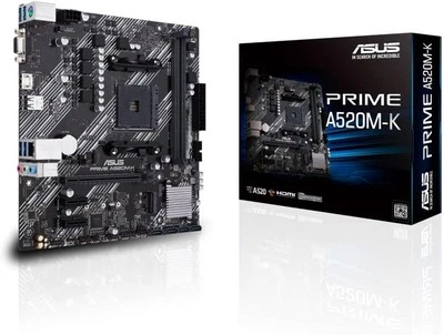 ASUS PRIME A520M-K AMD Ryzen 5000 Series AM4 Compatible mATX Motherboard - Image 1 of 4