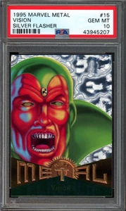 1995 FLEER METAL MARVEL #15 VISION SILVER FLASHER PSA 10 - Picture 1 of 3