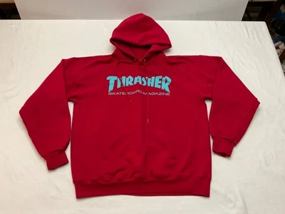 Винтажный трэшер скейтборд журнал красный толстовка с капюшоном пуловер толстовка мужская M - Изображение 1 из 4