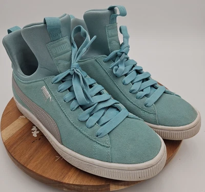 Puma Fierce Suede Teal Silver Sneaker Shoes Teal Size 6C Women’s US/8 Athleisure - Image 1 of 4