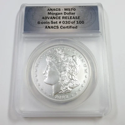 2023 P ANACS MS70 - Silver Morgan Dollar $1 US Coin #55811A - Image 1 of 3