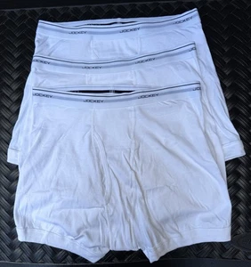 Jockey men’s L Classic Boxer Brief 3-pack White 100% Cotton StayNew 36-38 New - Picture 1 of 7