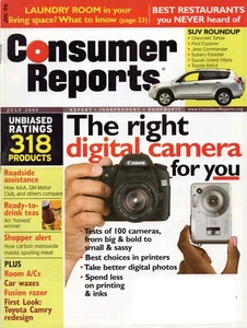 Consumer Reports July 2006 Digital Cameras SUV Roundup Best Restaurants Car Wax - Picture 1 of 3