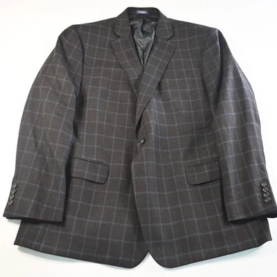 Chaqueta Blazer Abrigo Deportivo Stafford 50R Marrón Ventana 100% Lana Merino Tweed Foto 1 de 4