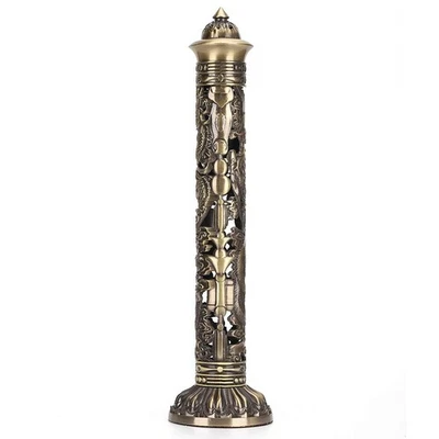 Incense Stick, Portable Incense Tower Holder Bronze Tone Dragon Phoenix Relie... Foto 1 de 4