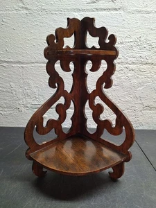 Vintage Mid Century Modern handgeschnitzte Tischplatte oder Wandregal 14 cm hoch - Bild 1 von 15