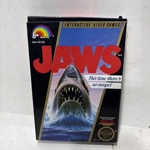 oval seal Jaws complete in box nintendo nes original film/movie game - Picture 1 of 9