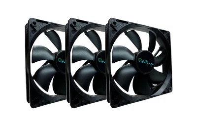 AF312S-BK 120mm 4pin Molex & 3pin Motherboard Black Silent Case Fan (3-pk) - Image 1 of 4