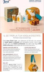 Set Solari Just Crema Viso 30 ,Latte Solare 30 Dopo Sole (5 Pezzi) - Foto 1 di 20