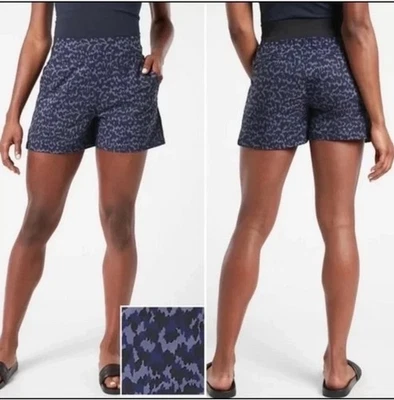 ATHLETA Brooklyn Printed Shorts Allure Navy Leopard Size 6 - Image 1 of 4