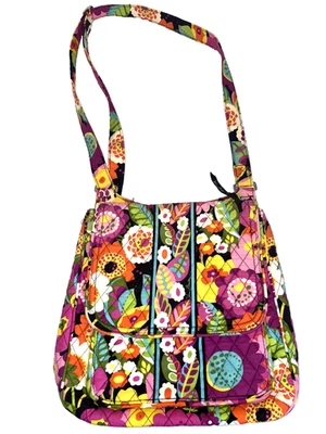Bolso Bandolera Mensajero Vera Bradley "Va Va Bloom" Patrón Retirado Foto 1 de 4
