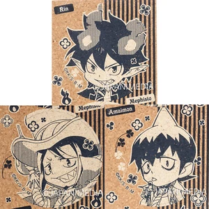 Blue Exorcist Rin & Mephisto & Amaimon Cork Coaster Set JAPAN ANIME AO NO - Picture 1 of 7