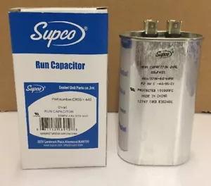 SUPCO CR55X440 OVAL RUN CAPACITOR (55 MFD X 440VAC) - Picture 1 of 3