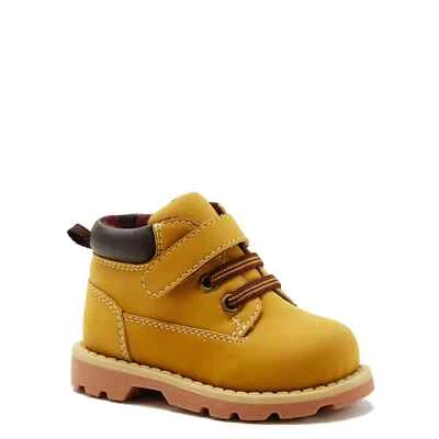 New Little Boys Toddler Garanimals Winter Hiking Work Boot Strap Tan Wheat sz 5 - Image 1 of 4