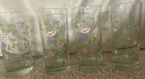 (4) JOHNSON BROTHERS "SUMMER CHINTZ" TALL WATER GLASSES EUC - Picture 1 of 5