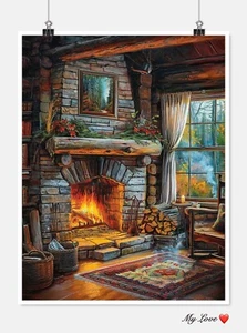 Cozy Flames - Counted Cross Stitch Patterns - Color & BW Symbols - Picture 1 of 2