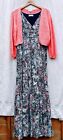 M And S Per Una Weekend Floral Maxi Holiday Dress With Shrug Size 16