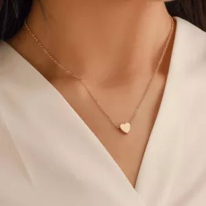 Heart Necklace Women's Fashion Jewelry Sterling Silver Gold Plated Infinity - Picture 1 of 9