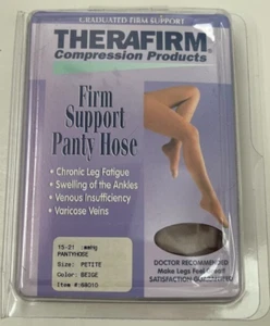Therafirm Tubo Collant Supporto Solido 15-21 mm HG Beige Petite 68010 Nuovo - Foto 1 di 3