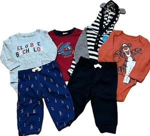 New 6pc Carter's Disney Gymboree Shirts Bodysuits & Pants Outfits Sz 3 6 mo NWT - Picture 1 of 11