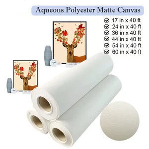 Rollo de lona de poliéster mate 17"24"36"44 ""54""60"" x 40 para cualquier impresora de inyección de tinta - Imagen 1 de 9