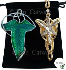 Gold EVENSTAR Necklace + Elven Leaf Brooch SET LOTR Arwen Lord of the rings