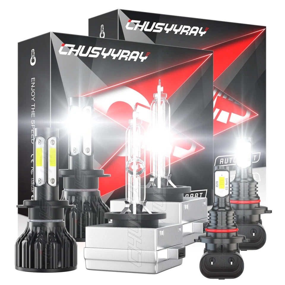 6x Combo LED HID Headlight Hi/Lo Fog Bulbs For BMW 750i 750Li 760Li 2006-2008 - Image 1 of 4