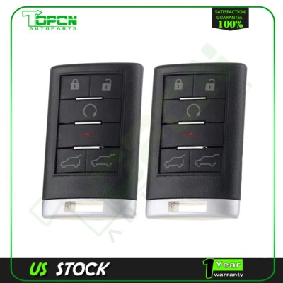 2 For Cadillac Escalade 2007 2008-2014 Keyless Entry Remote Control Car Key Fob - Image 1 of 4