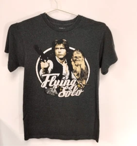 Vintage Star Wars men’s Gray  Short Sleeve Flying Solo Graphic T-Shirt Small - Picture 1 of 7