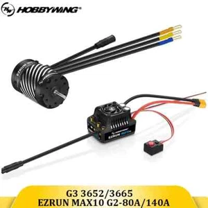 Hobbywing EZRUN MAX10 G2 80A/140A 2-3S Waterproof Brushless ESC 3652/3665 Motor - Picture 1 of 32