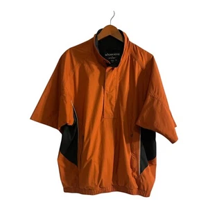 Dryjoys by Footjoy Windbreaker Rain Jacket Size Medium Half-Zip Burnt Orange - Picture 1 of 5