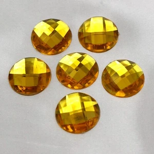 50 Gold Acrylic Flatback Rhinestone Round Gem Beads 20mm (3/4") No Hole - Bild 1 von 6
