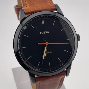 Fossil Minimalist Watch FS5305 Mens 44mm Case Brown Leather Band Quartz Analog - Picture 1 of 13