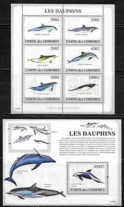 Comoro Islands 1093-94 Dolphins Mint NH - Picture 1 of 1