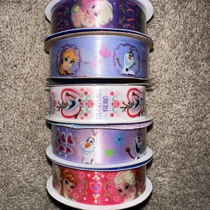 5 rotoli DISNEY FROZEN Olaf Elsa Anna fiocchi nastro scrapbooking regalo avvolgimento artigianato - Foto 1 di 2