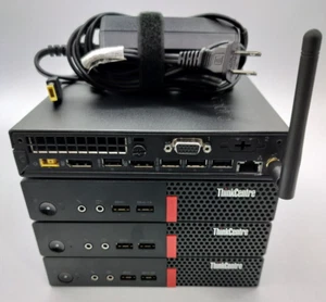 Lenovo ThinkCentre M910Q Tiny i5-6500T 8GB 256GB SSD 2DP/1VGA WiFi Win 10 pro - Picture 1 of 3