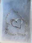 Beautiful Sterling Silver Necklace With Diamond Accented Heart