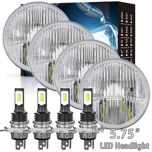 For Mercedes-Benz 380SL 450SL 560SL 4PCS 5.75" Round LED Headlights Hi-Lo Beam - Picture 1 of 21